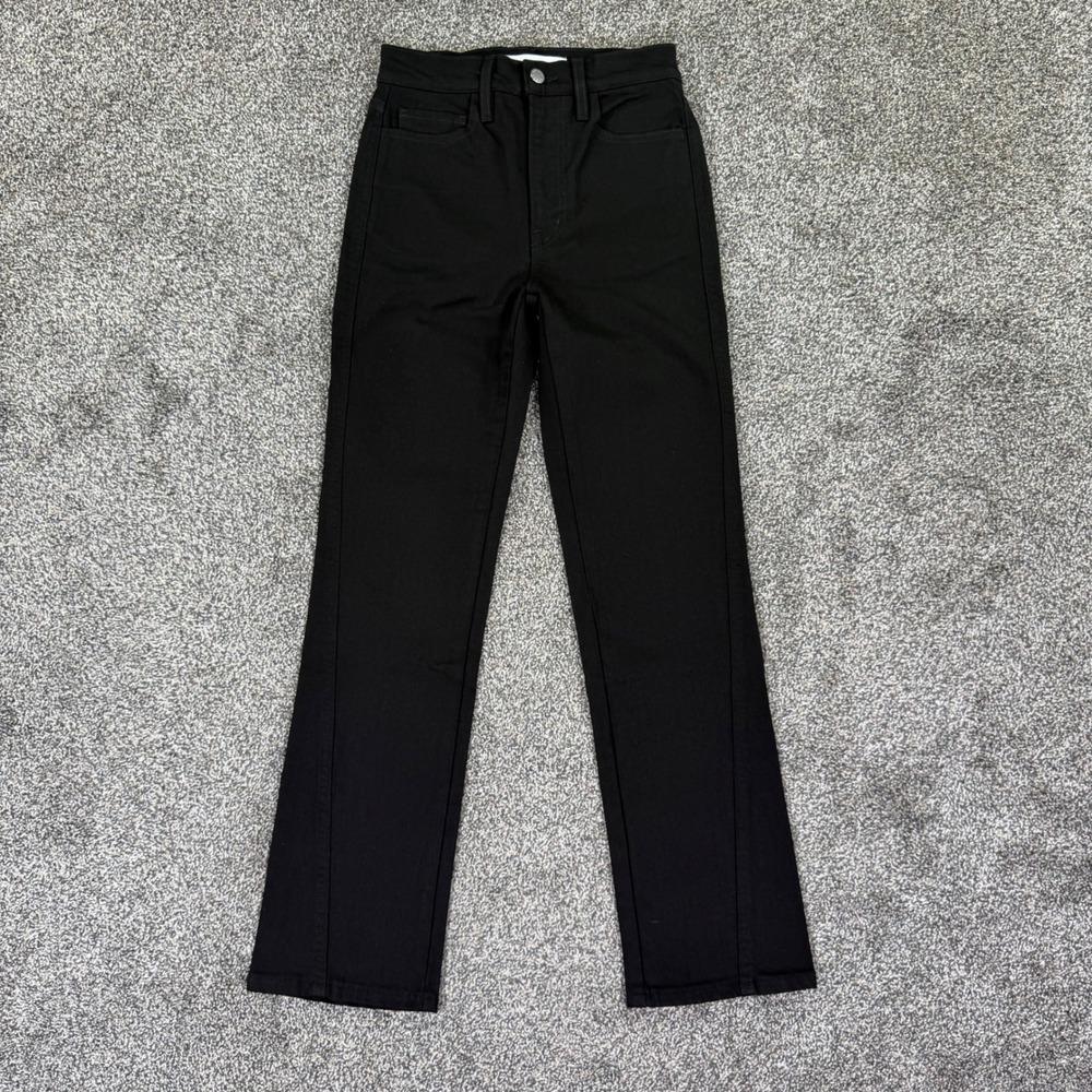 Apiece Apart Camilla High Rise Straight Leg Jeans Womens 24 Soho Wash Black